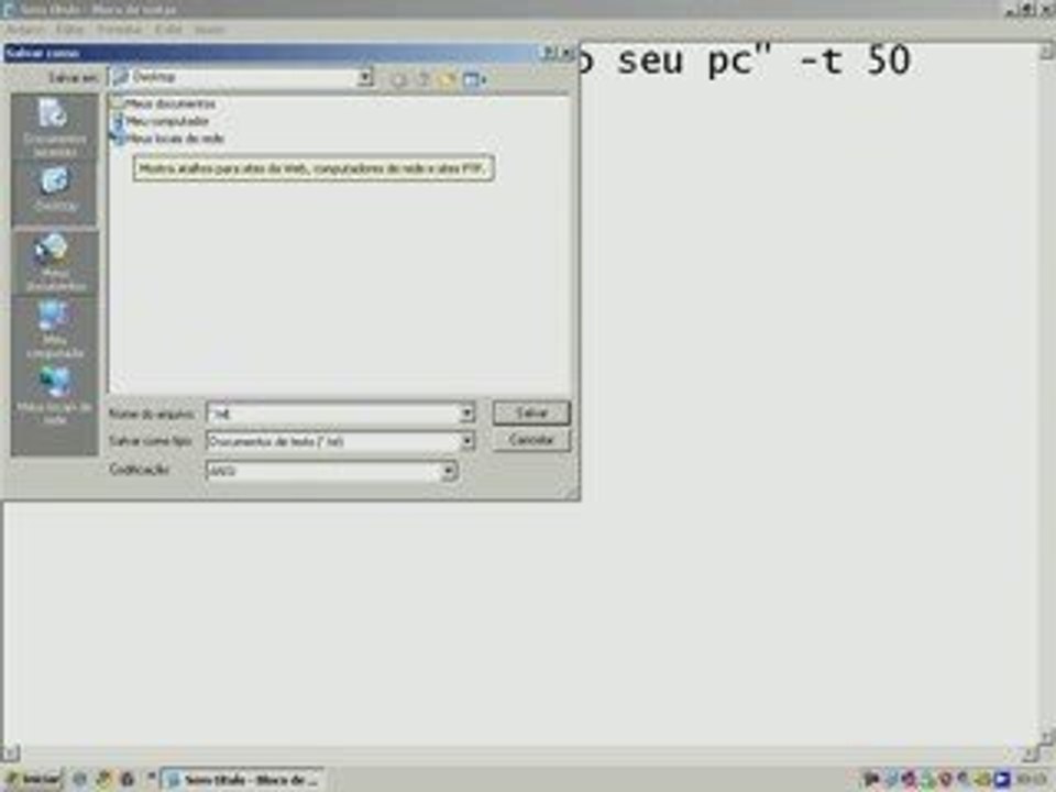 Desligando pc da pessoa via msn