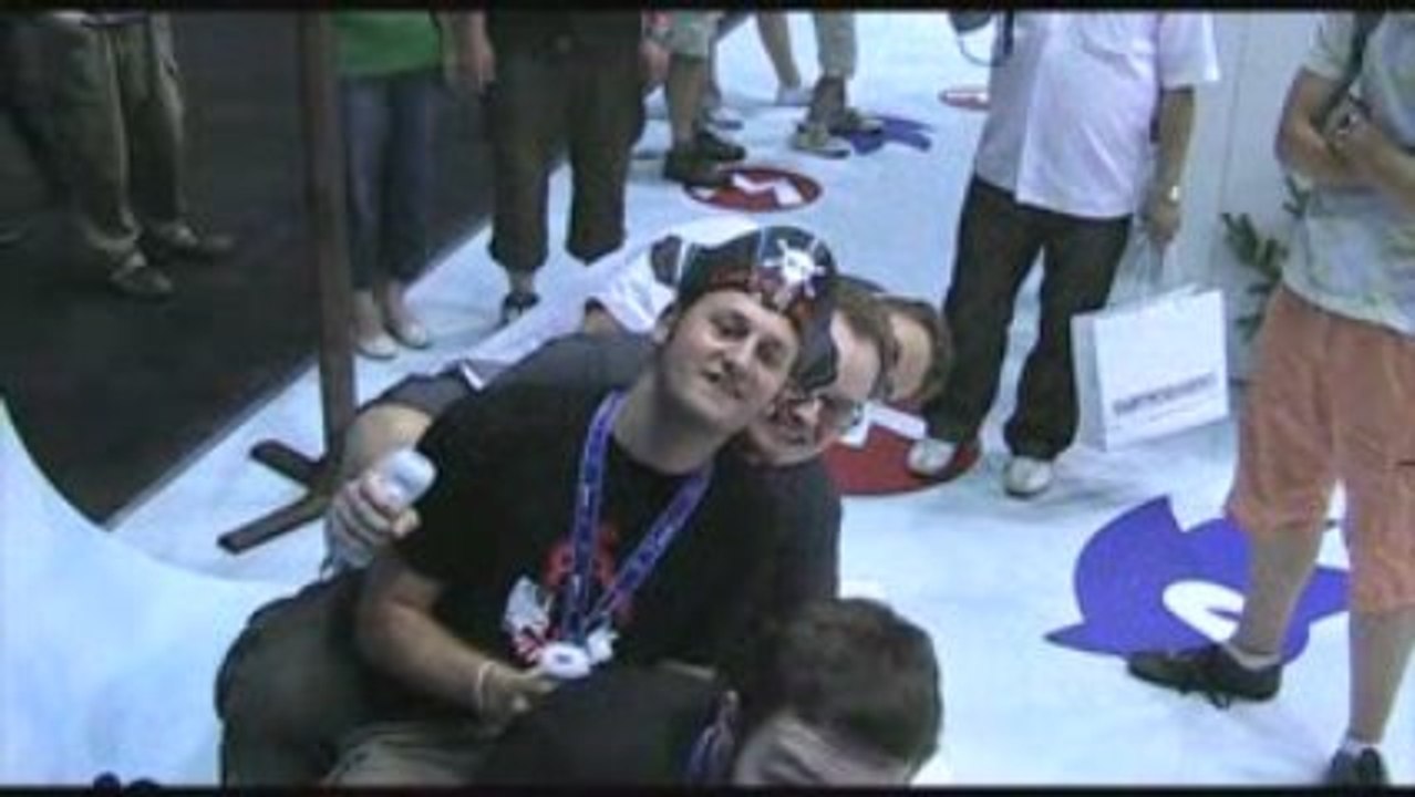 Mario and sonic at the olympic winter games - bobsled riding
