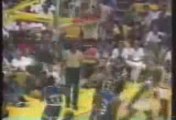 Michael Jordan Jump over a man and Dunk, basketball, nba