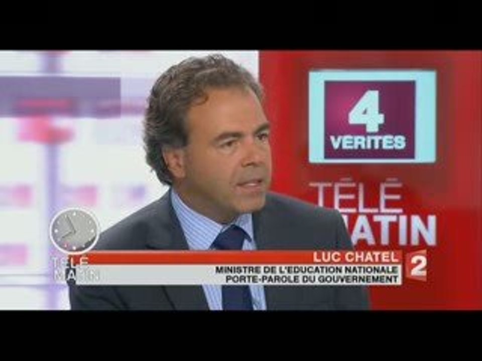Luc Chatel invité des 4 vérités sur France 2 - 25 août 2009
