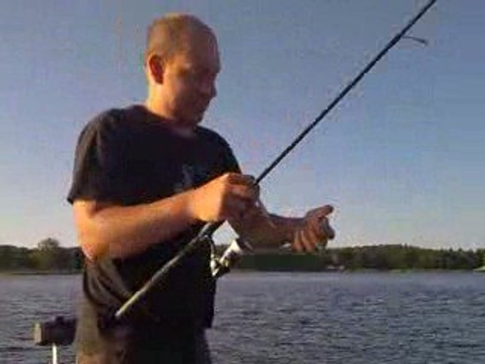 angeln auf barsch im krakower see , august 2009