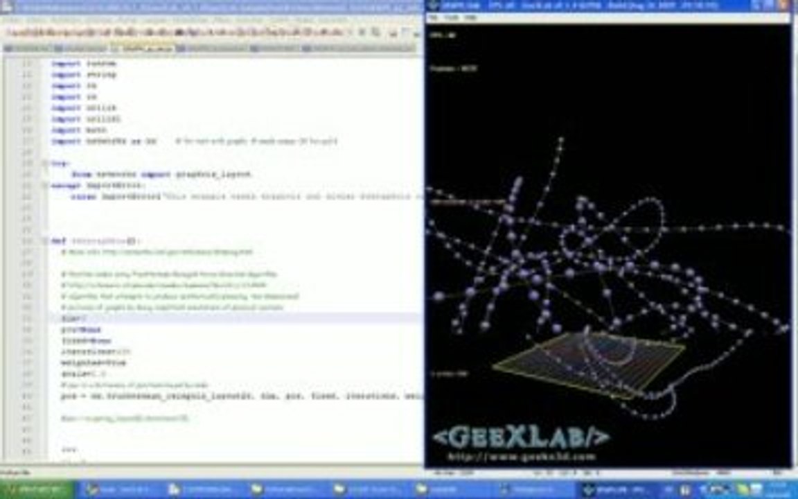 GeeXLab NetworkX test