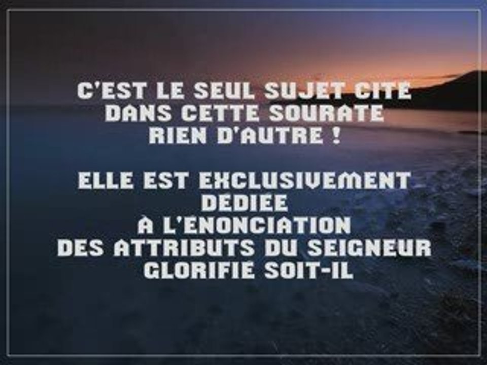 À la lumière de sourate Al-ikhlâs par .............