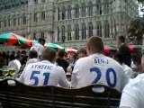 Supporter Lyonnais sur la Grande Place à Bruxelles