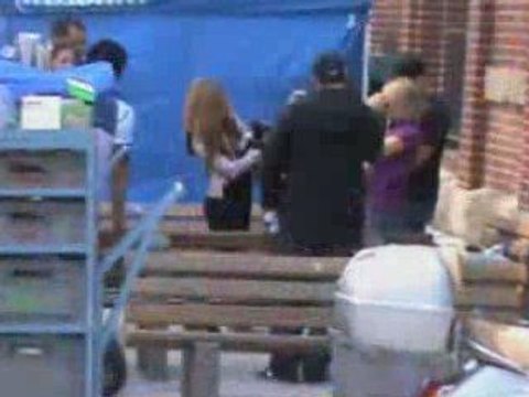 Avril filming a Kohl's commercial in Toronto - June 4, 2009