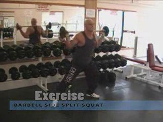 Halterle Yanlara Çömelme (Barbell One Leg Split Squat)