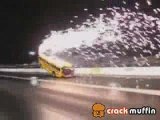 Insane drag racing school bus