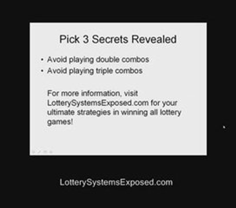 Pick 3 Secrets Revealed! video Dailymotion