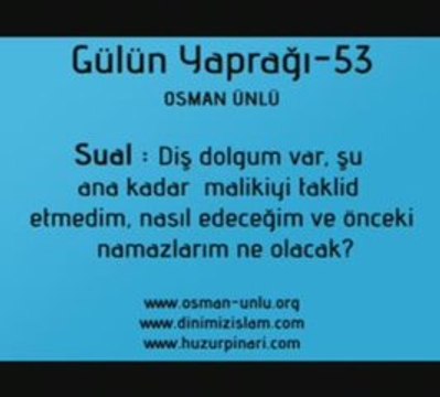 Mezhep Taklidi Diş Dolgusu Osman Ünlü Hoca