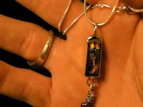 faceted andamooka opal necklace