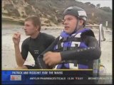 Surf dog & adaptive surfer do tandem on channel 8 news