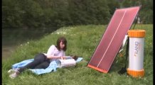Panneau solaire photovoltaïque portatif souple avec batterie