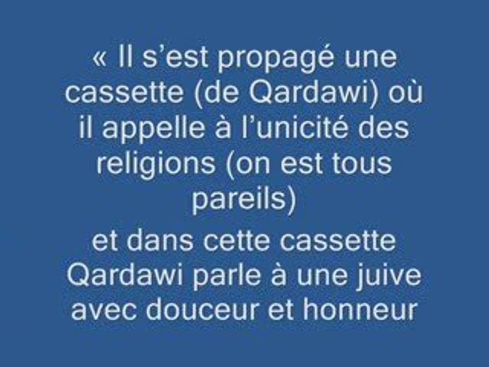 Youssef AL QARADAWI Mise en garde