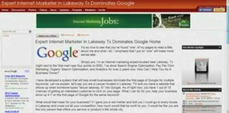 Internet Marketing Lakeway Tx | Proof Of Dominating Google