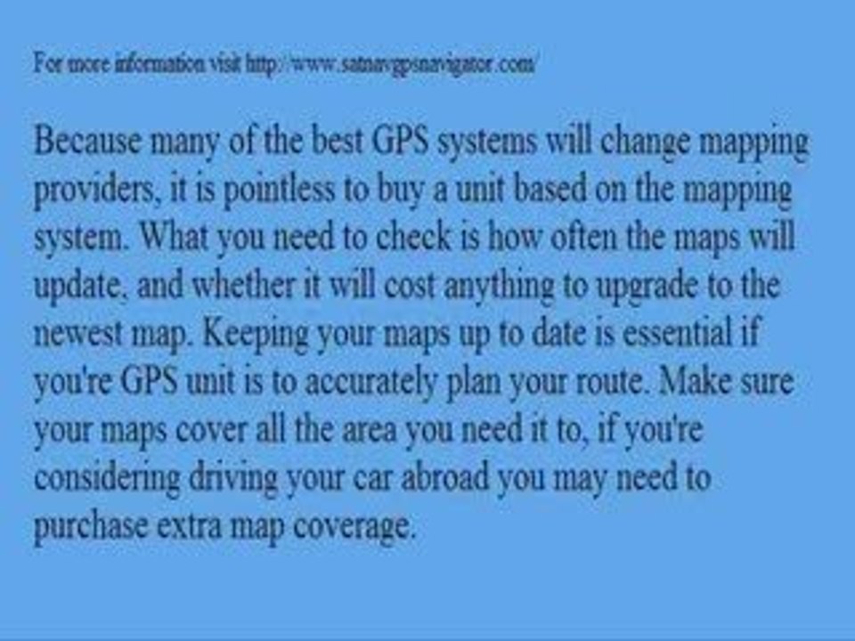 Information and advice on the best GPS systems