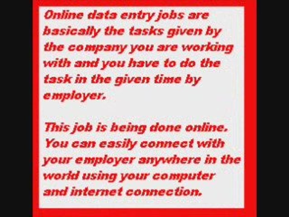 Online Data Entry Jobs