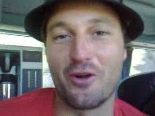 Fernando Andina en el autobús camino a la Premiere STNHP