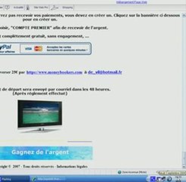 argent facile 25€ par mail
