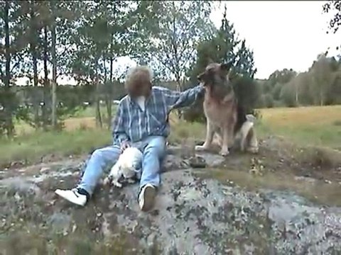 Jag. Dottie, Harriett och Elvis.