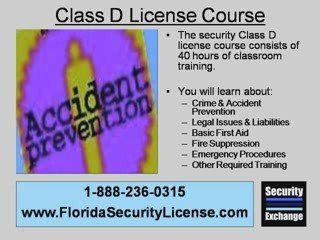 Florida Class D Security License