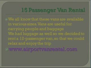 Airport Van Rentals In Los Angeles,San Francisco,California,