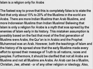 The Fake that Islam is only for Arabs