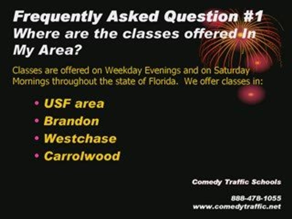 Comedy Traffic School FL  Florida faq1
