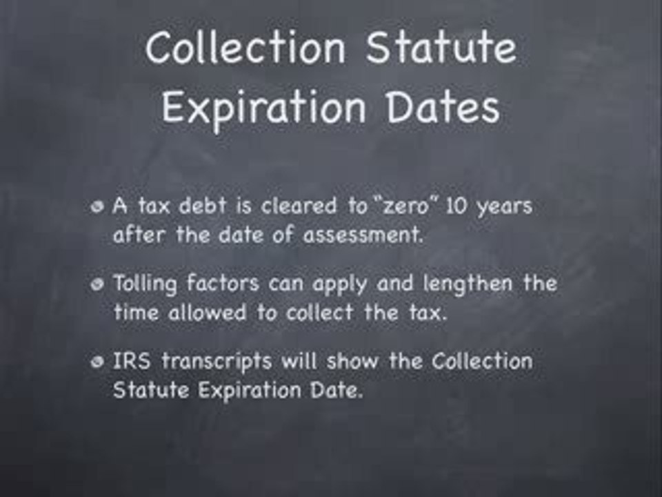 When will IRS tax debt expire?