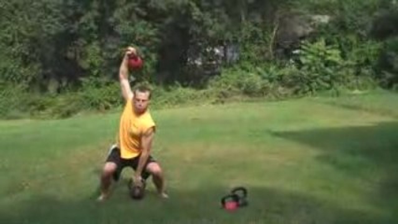 Kettlebell Alternating Double Snatch w/ Squat