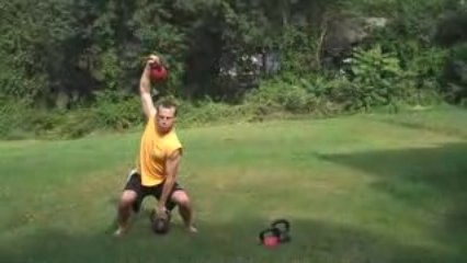 Kettlebell Alternating Double Snatch w/ Squat