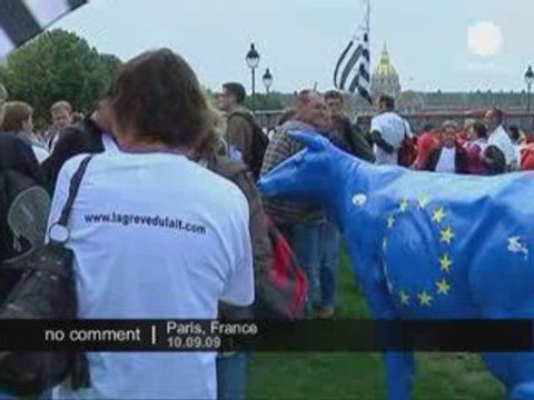 Manifestation des producteurs de lait français