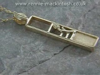Gold Rennie Mackintosh pendant FEL022