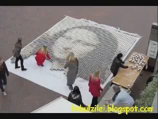 Mona Lisa made from coffee cups @ Sydney Aroma Festival