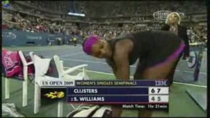 Serena Williams us open 2009 freaks out