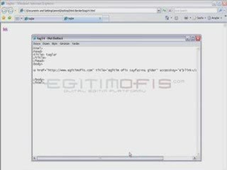 Htmlde Link İşlemleri 1