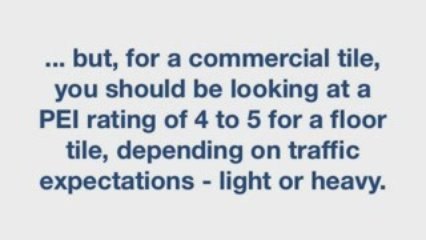 Ceramic Tile PEI Rating