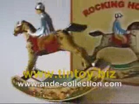 Tin Toy Wind Up Rocking Horse with Rider MS482