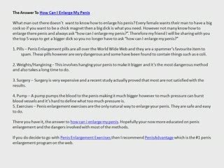 How Can I Enlarge My Penis