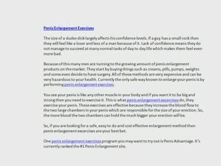 Penis Enlargement Exercises