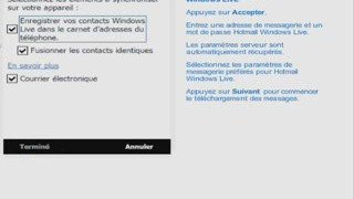Windows Mobile 6.5 : Configurer Windows Live Hotmail