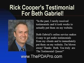 Rick Cooper's Testimonial for Beth Gabriel