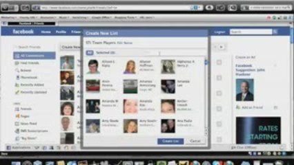 Build a Friends list on Facebook in 60 seconds