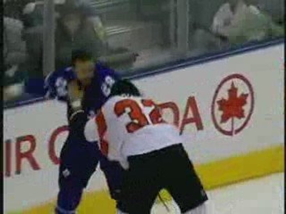 Riley Cote vs Colton Orr MAPLE LEAFS vs FLYERS 91909