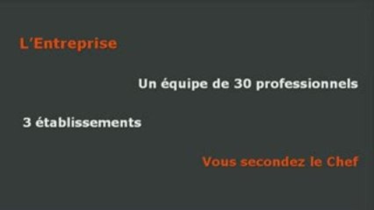 Offre Emploi CHEF DE PARTIE