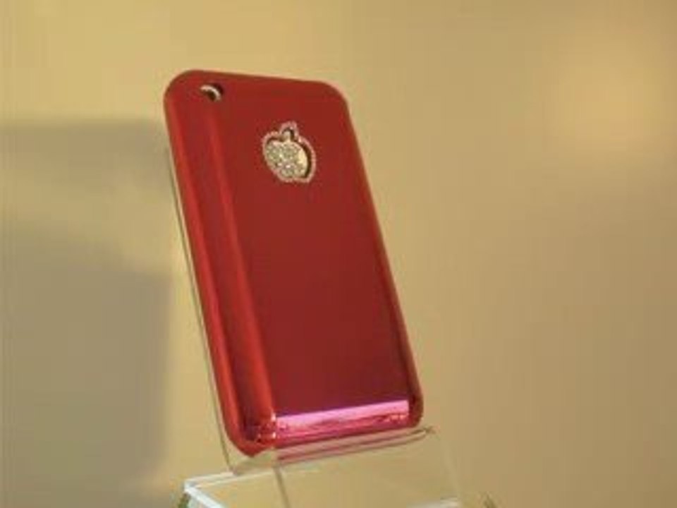 Mirror Go Premium Red and Swarovski Clear Crystal Apple Logo