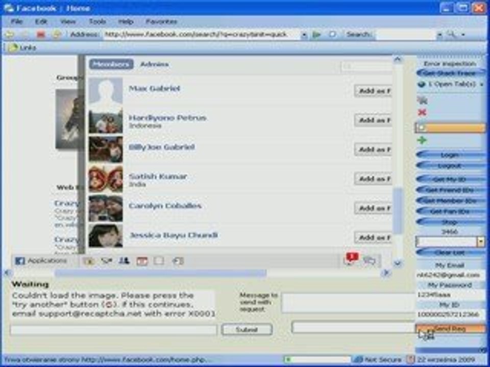 How to automate Facebook Friend adding and sending requests
