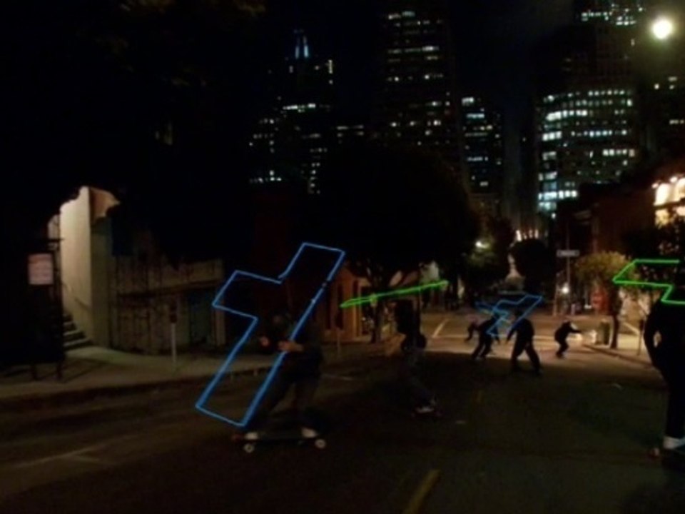 36 Skaters Make Downhill Neon Video Game with Freebords