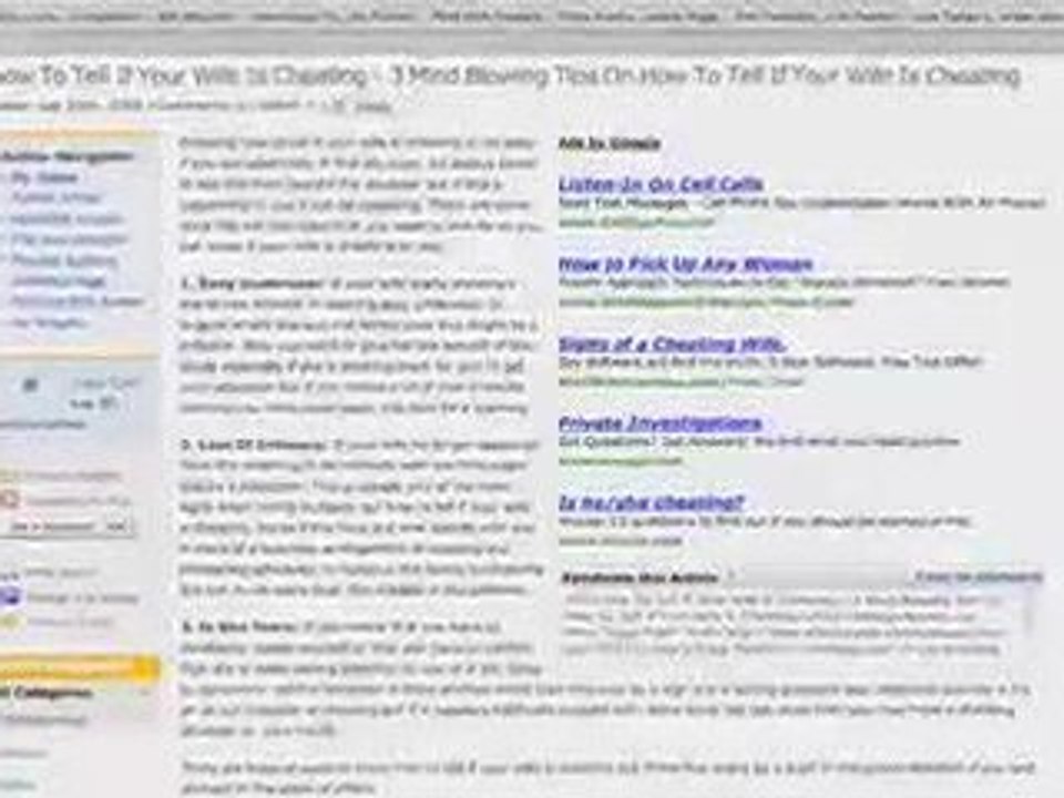 ~How To Tell If Your Wife Is Cheating~