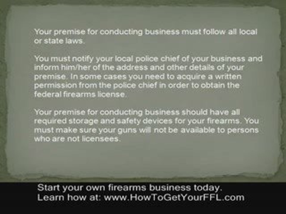 Federal Firearms License Application FFL