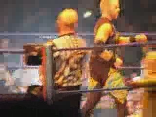 Eve Torres introducing Goldust-Christian vs Regal-Jackson